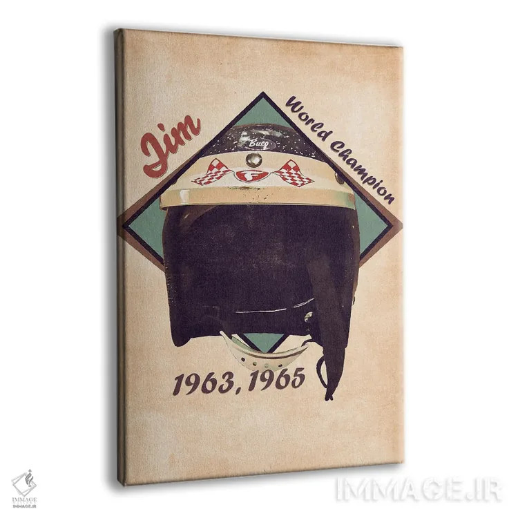 تابلو دکوراتیو کلاه ایمنی رتو جیم کلارک اثر پاپ کالت پوسترز - نمای پرسپکتیو محصول