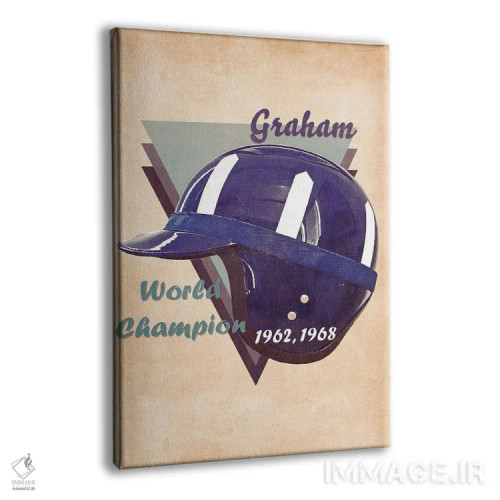 تابلو دکوراتیو کلاه ایمنی رتو گراهام هیل اثر پاپ کالت پوسترز - نمای پرسپکتیو محصول