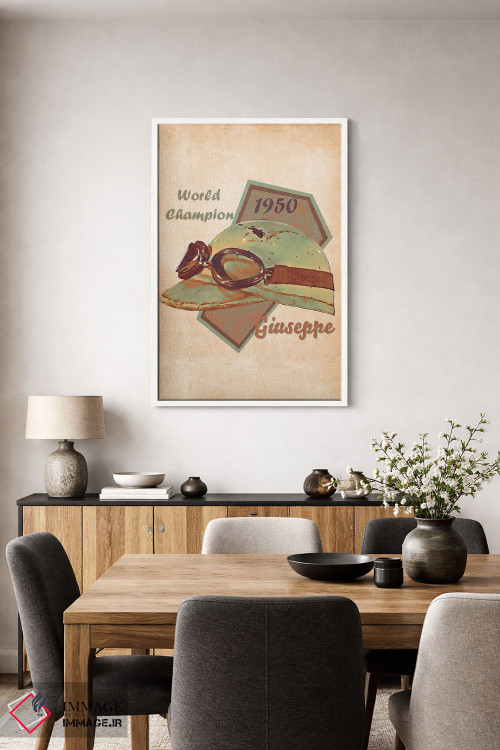 تابلو دکوراتیو کلاه ایمنی رتو جوزپه فاریانا اثر پاپ کالت پوسترز - D4W