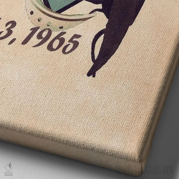 تابلو دکوراتیو کلاه ایمنی رتو جیم کلارک اثر پاپ کالت پوسترز - نمای نزدیک بافت بوم