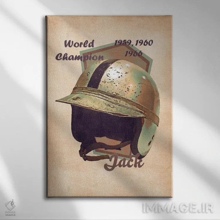 تابلو دکوراتیو کلاه ایمنی رتو جک برابهم اثر پاپ کالت پوسترز - نمای روبهرو روی دیوار