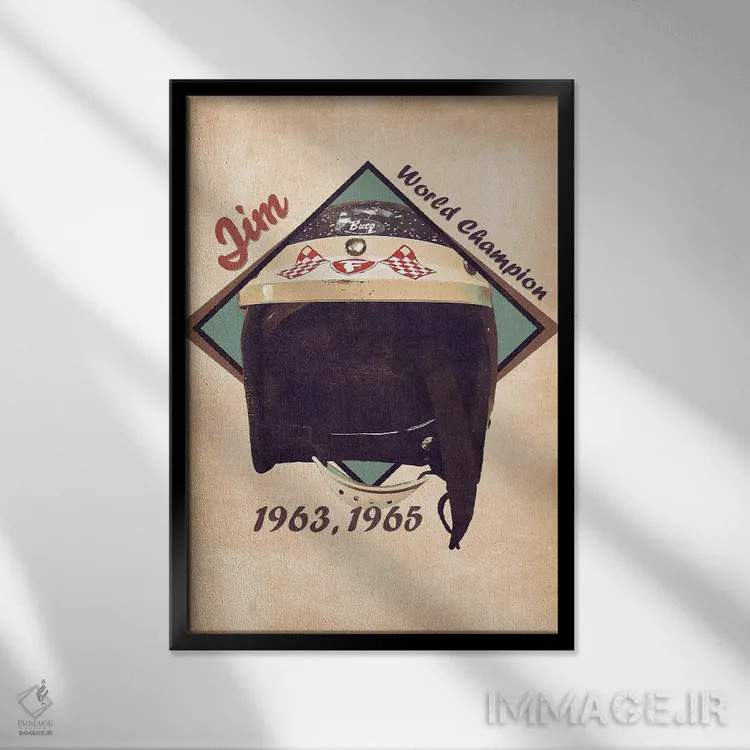 تابلو دکوراتیو کلاه ایمنی رتو جیم کلارک اثر پاپ کالت پوسترز - نمای قابدار مشکی