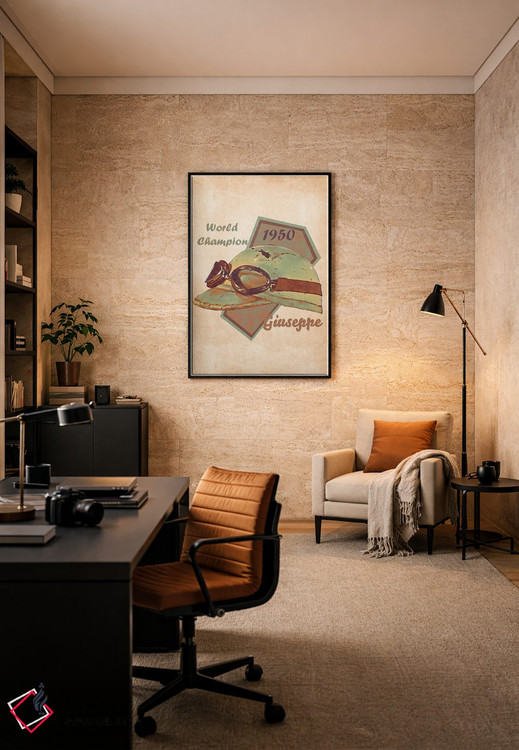 تابلو دکوراتیو کلاه ایمنی رتو جوزپه فاریانا اثر پاپ کالت پوسترز - D6B