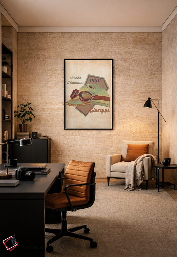 تابلو دکوراتیو کلاه ایمنی رتو جوزپه فاریانا اثر پاپ کالت پوسترز - D6B