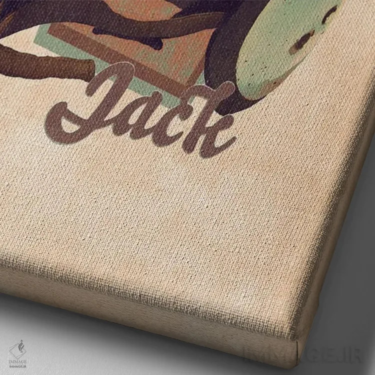 تابلو دکوراتیو کلاه ایمنی رتو جک برابهم اثر پاپ کالت پوسترز - نمای نزدیک بافت بوم