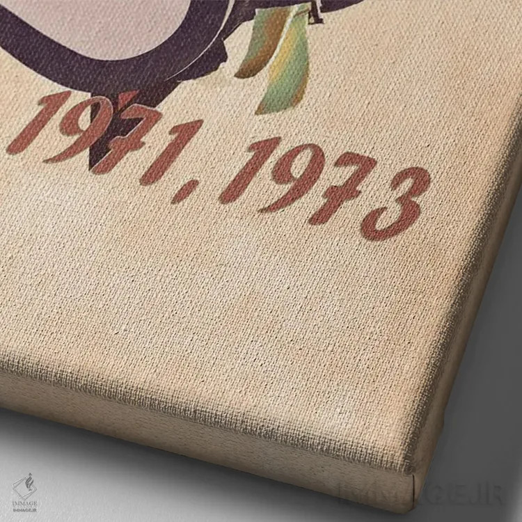 تابلو دکوراتیو کلاه ایمنی رتو جکی استوارت اثر پاپ کالت پوسترز - نمای نزدیک بافت بوم