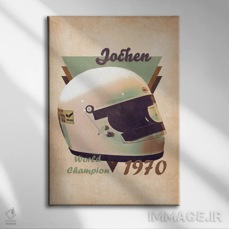 تابلو دکوراتیو کلاه ایمنی رتو یوشن رینت اثر پاپ کالت پوسترز - نمای روبهرو روی دیوار