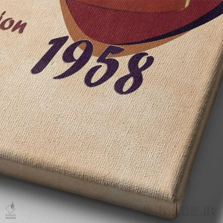 تابلو دکوراتیو کلاه ایمنی رتو مایک هاوثورن اثر پاپ کالت پوسترز - نمای نزدیک بافت بوم