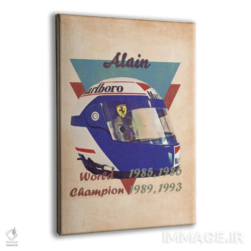 تابلو دکوراتیو کلاه ایمنی رتو آلن پروست اثر پاپ کالت پوسترز - نمای پرسپکتیو محصول