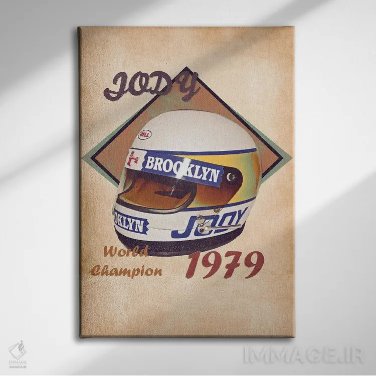 تابلو دکوراتیو کلاه ایمنی رتو جودی شکت اثر پاپ کالت پوسترز - نمای روبهرو روی دیوار