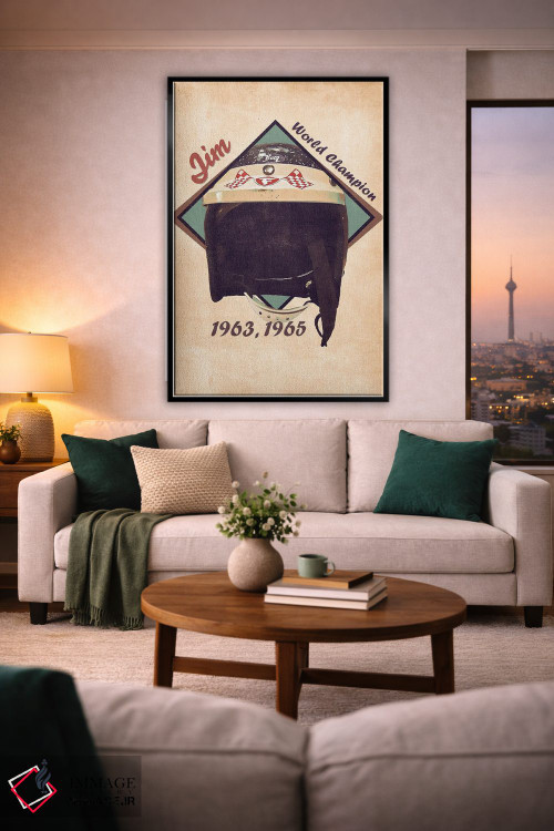 تابلو دکوراتیو کلاه ایمنی رتو جیم کلارک اثر پاپ کالت پوسترز - D2B