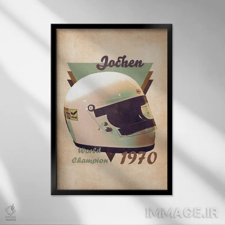 تابلو دکوراتیو کلاه ایمنی رتو یوشن رینت اثر پاپ کالت پوسترز - نمای قابدار مشکی