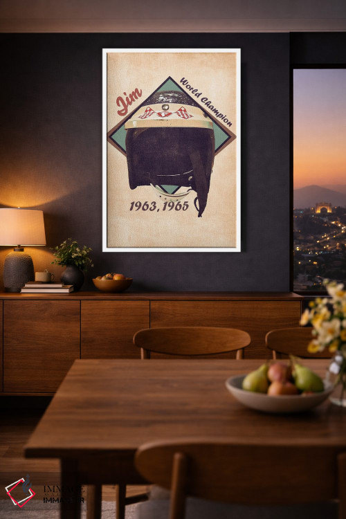 تابلو دکوراتیو کلاه ایمنی رتو جیم کلارک اثر پاپ کالت پوسترز - D4W