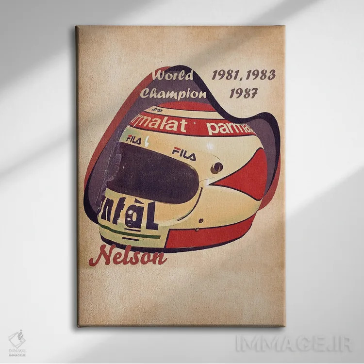 تابلو دکوراتیو کلاه ایمنی رتو نلسون پیکه اثر پاپ کالت پوسترز - نمای روبهرو روی دیوار