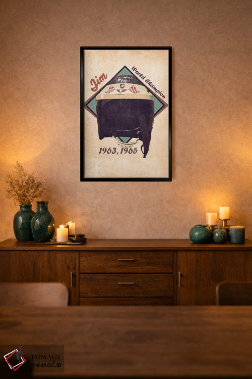تابلو دکوراتیو کلاه ایمنی رتو جیم کلارک اثر پاپ کالت پوسترز - D3B