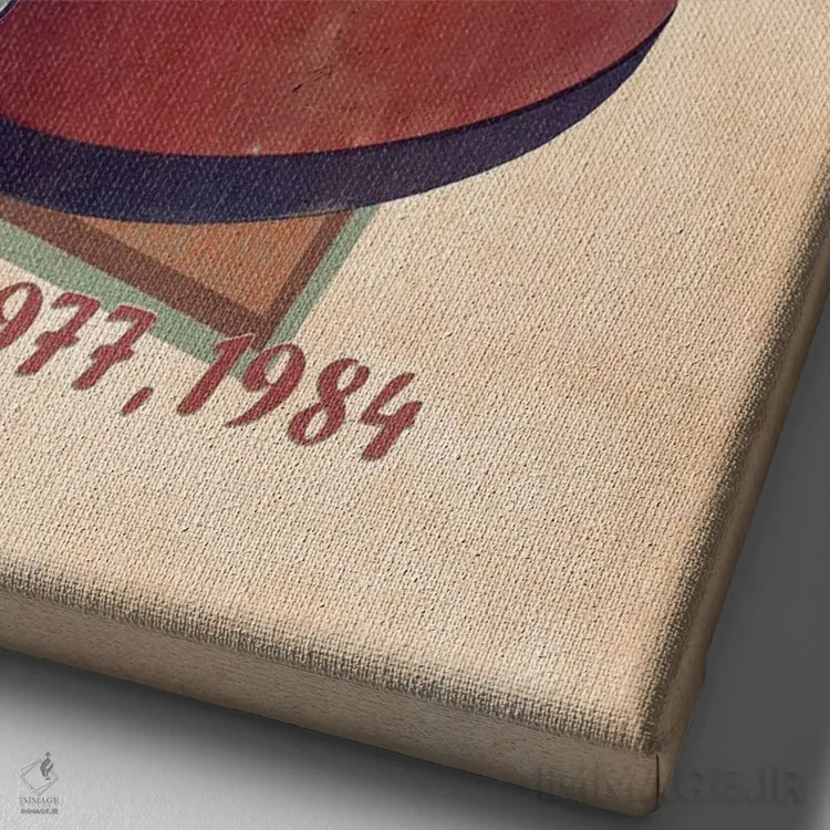 تابلو دکوراتیو کلاه ایمنی رتو نیکی لادا اثر پاپ کالت پوسترز - نمای نزدیک بافت بوم