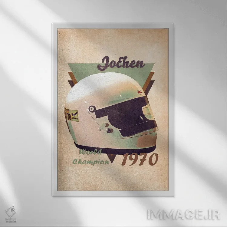 تابلو دکوراتیو کلاه ایمنی رتو یوشن رینت اثر پاپ کالت پوسترز - نمای قابدار سفید