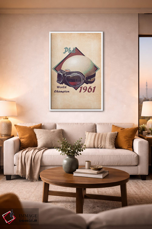 تابلو دکوراتیو کلاه ایمنی رتو فیل هیل اثر پاپ کالت پوسترز - D1W