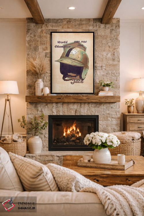 تابلو دکوراتیو کلاه ایمنی رتو جک برابهم اثر پاپ کالت پوسترز - D1B