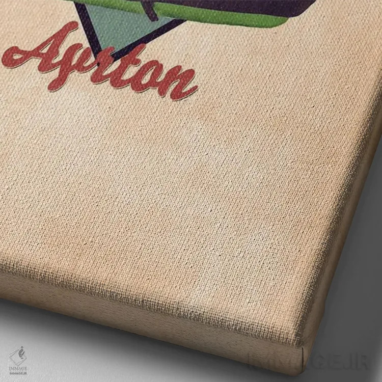 تابلو دکوراتیو کلاه ایمنی رتو آیرتون سنه اثر پاپ کالت پوسترز - نمای نزدیک بافت بوم