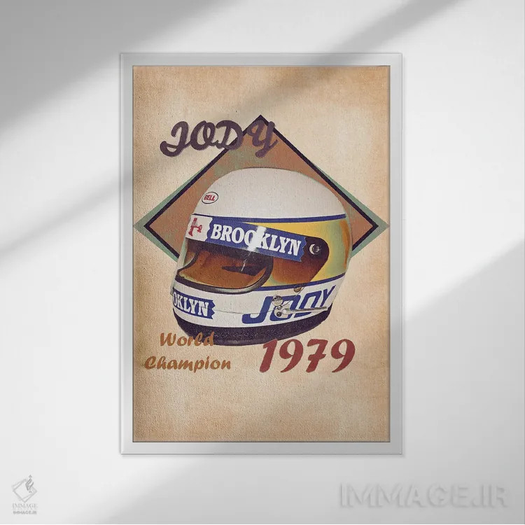 تابلو دکوراتیو کلاه ایمنی رتو جودی شکت اثر پاپ کالت پوسترز - نمای قابدار سفید