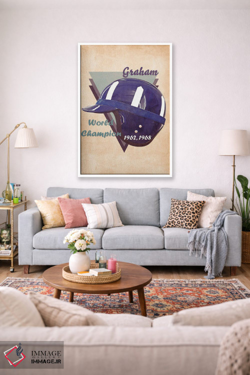 تابلو دکوراتیو کلاه ایمنی رتو گراهام هیل اثر پاپ کالت پوسترز - D1W