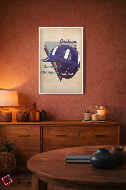 تابلو دکوراتیو کلاه ایمنی رتو گراهام هیل اثر پاپ کالت پوسترز - D2W