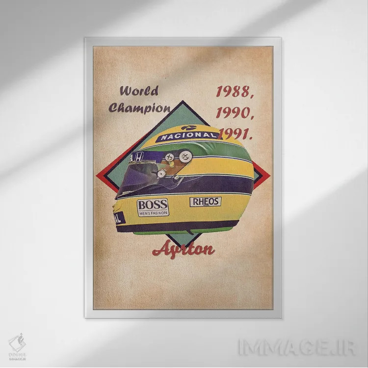 تابلو دکوراتیو کلاه ایمنی رتو آیرتون سنه اثر پاپ کالت پوسترز - نمای قابدار سفید