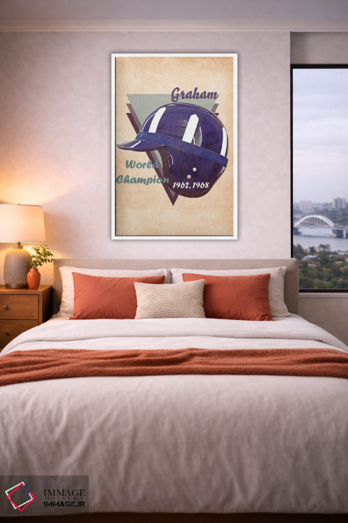 تابلو دکوراتیو کلاه ایمنی رتو گراهام هیل اثر پاپ کالت پوسترز - D3W