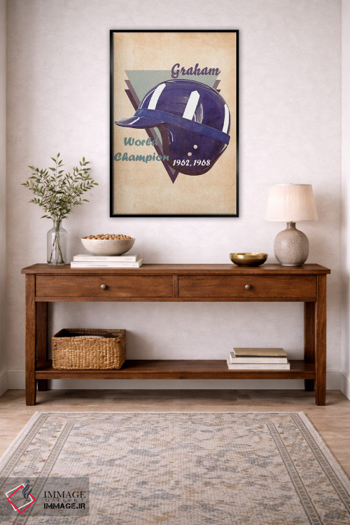 تابلو دکوراتیو کلاه ایمنی رتو گراهام هیل اثر پاپ کالت پوسترز - D4B