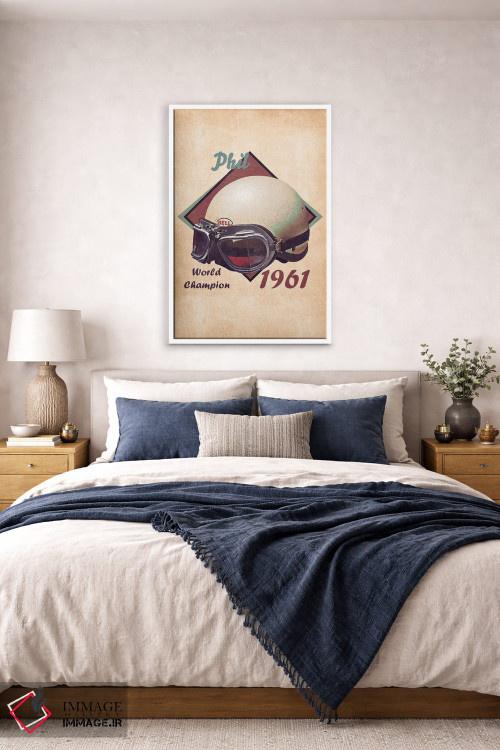 تابلو دکوراتیو کلاه ایمنی رتو فیل هیل اثر پاپ کالت پوسترز - D5W