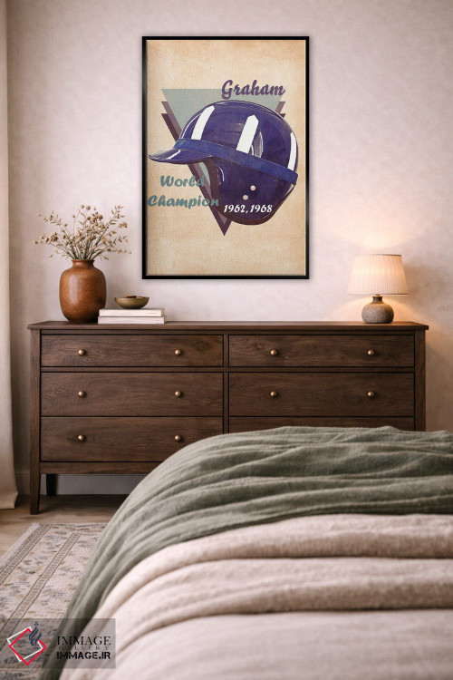 تابلو دکوراتیو کلاه ایمنی رتو گراهام هیل اثر پاپ کالت پوسترز - D5B