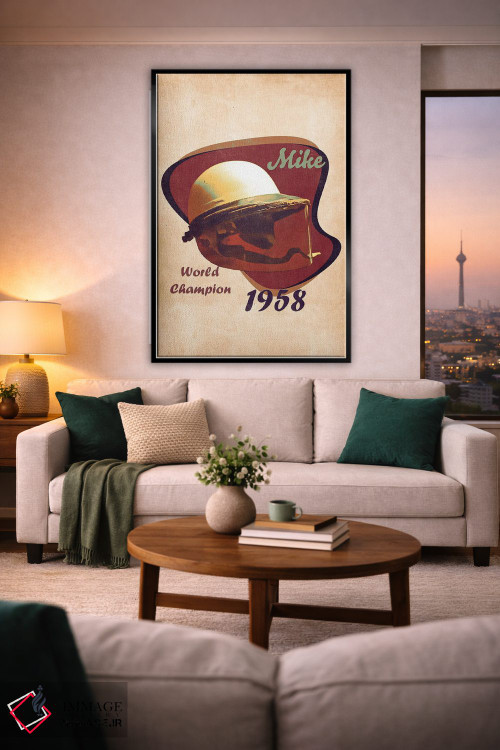 تابلو دکوراتیو کلاه ایمنی رتو مایک هاوثورن اثر پاپ کالت پوسترز - D2B