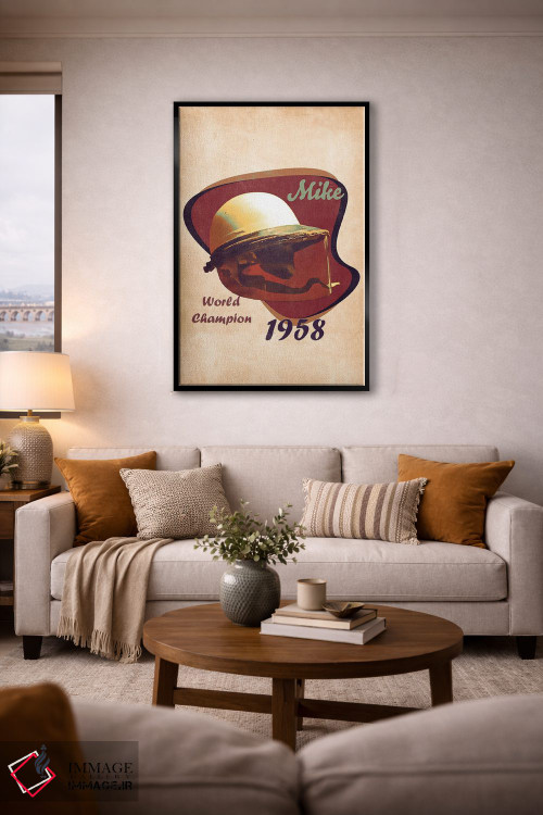 تابلو دکوراتیو کلاه ایمنی رتو مایک هاوثورن اثر پاپ کالت پوسترز - D4B