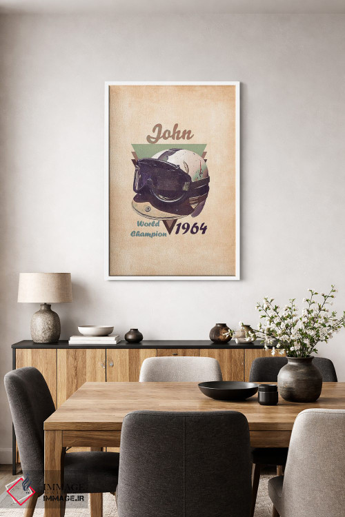 تابلو دکوراتیو کلاه ایمنی رتو جان سرتیس اثر پاپ کالت پوسترز - D3W
