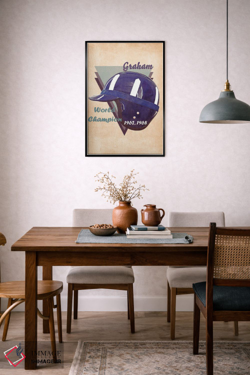 تابلو دکوراتیو کلاه ایمنی رتو گراهام هیل اثر پاپ کالت پوسترز - D6B