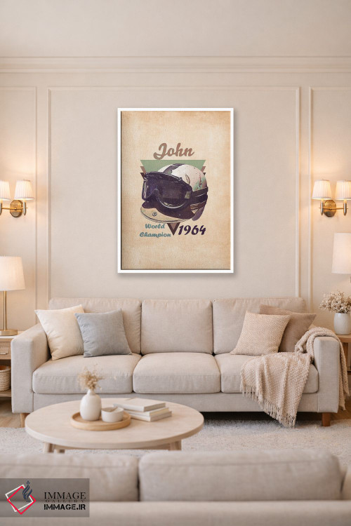 تابلو دکوراتیو کلاه ایمنی رتو جان سرتیس اثر پاپ کالت پوسترز - D2W