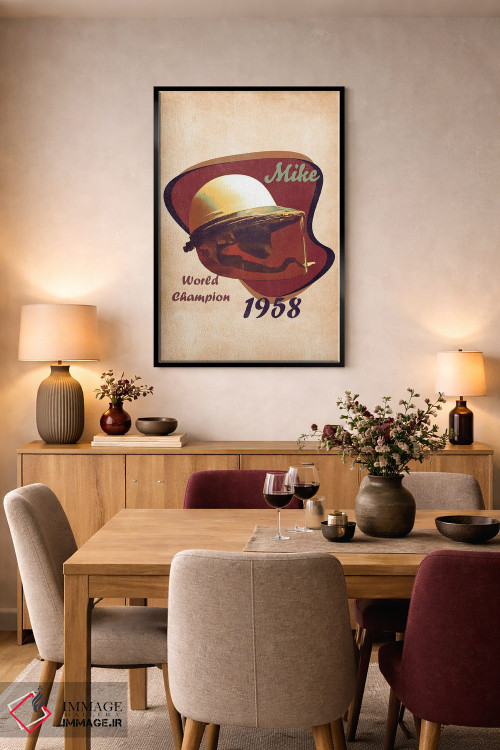 تابلو دکوراتیو کلاه ایمنی رتو مایک هاوثورن اثر پاپ کالت پوسترز - D3B