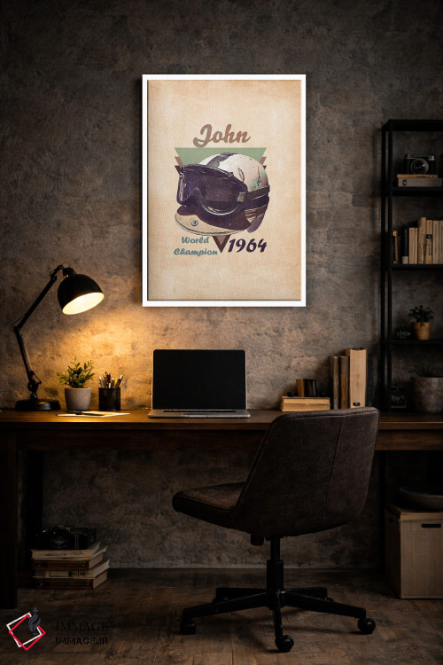 تابلو دکوراتیو کلاه ایمنی رتو جان سرتیس اثر پاپ کالت پوسترز - D6W