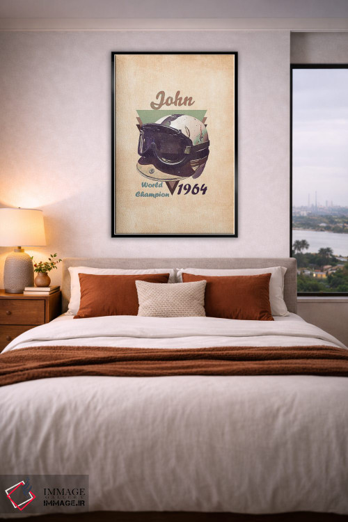 تابلو دکوراتیو کلاه ایمنی رتو جان سرتیس اثر پاپ کالت پوسترز - D4B