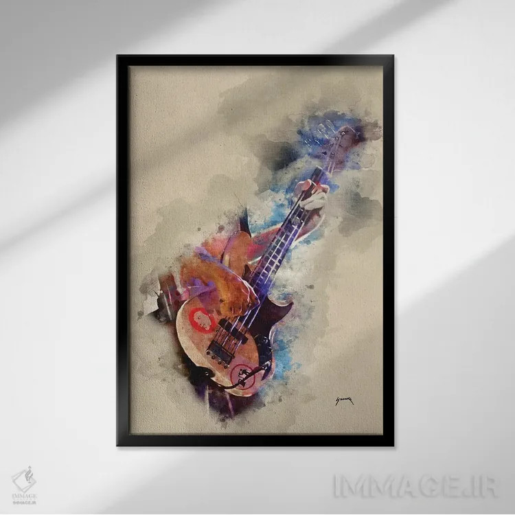 تابلو دکوراتیو باس فلی اثر پاپ کالت پوسترز - نمای قابدار مشکی