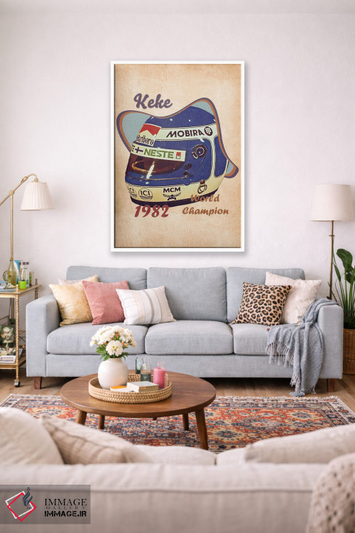 تابلو دکوراتیو کلاه ایمنی رتو ککه روسبرگ اثر پاپ کالت پوسترز - D1W