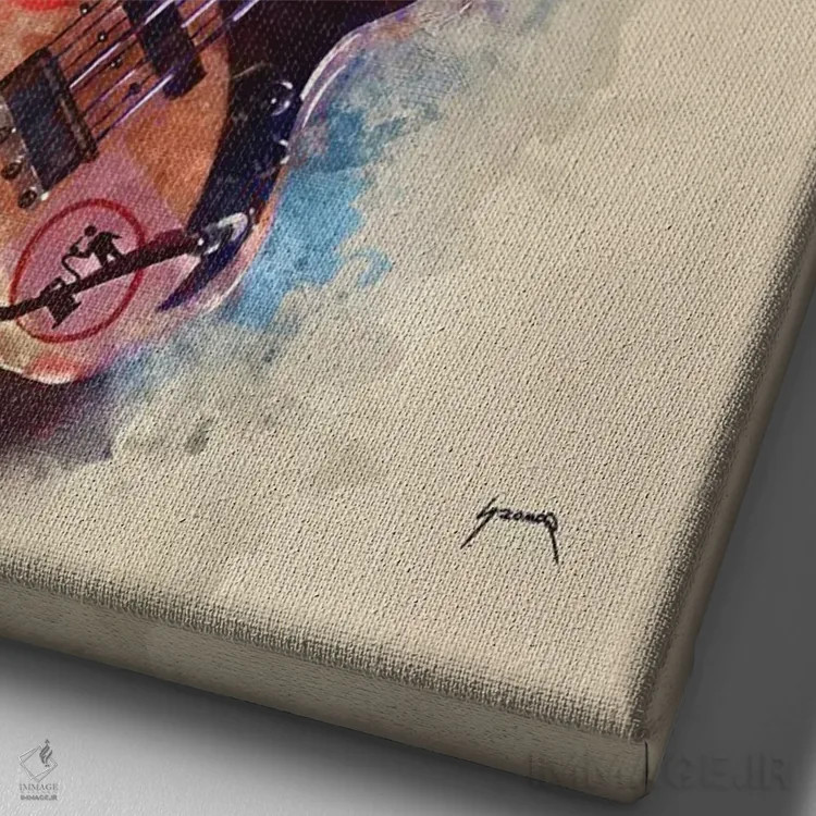 تابلو دکوراتیو باس فلی اثر پاپ کالت پوسترز - نمای نزدیک بافت بوم