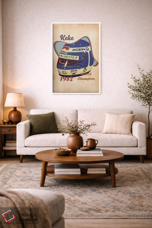 تابلو دکوراتیو کلاه ایمنی رتو ککه روسبرگ اثر پاپ کالت پوسترز - D2W