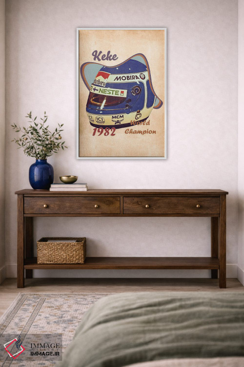 تابلو دکوراتیو کلاه ایمنی رتو ککه روسبرگ اثر پاپ کالت پوسترز - D3W