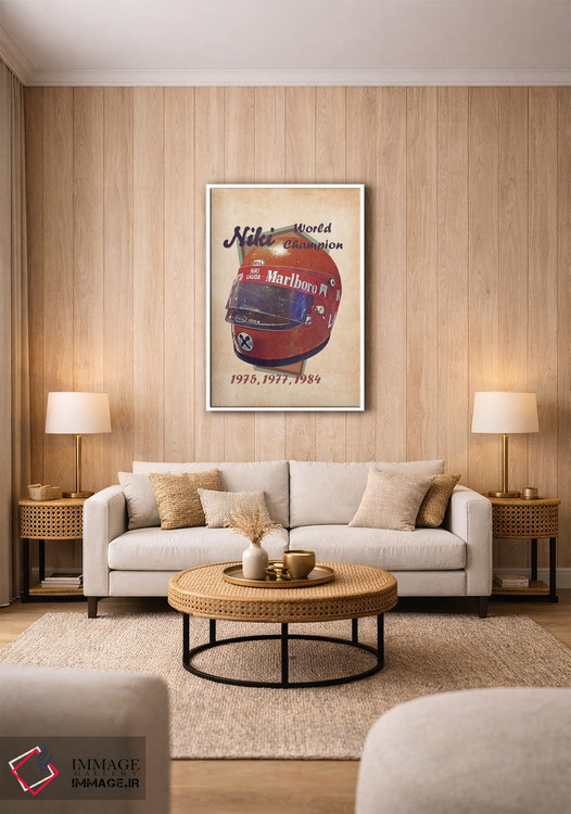 تابلو دکوراتیو کلاه ایمنی رتو نیکی لادا اثر پاپ کالت پوسترز - D1W