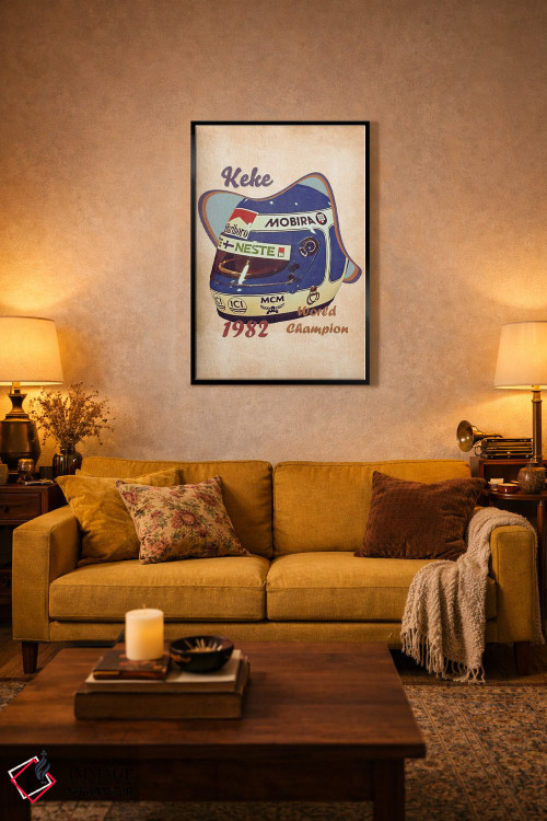 تابلو دکوراتیو کلاه ایمنی رتو ککه روسبرگ اثر پاپ کالت پوسترز - D4B