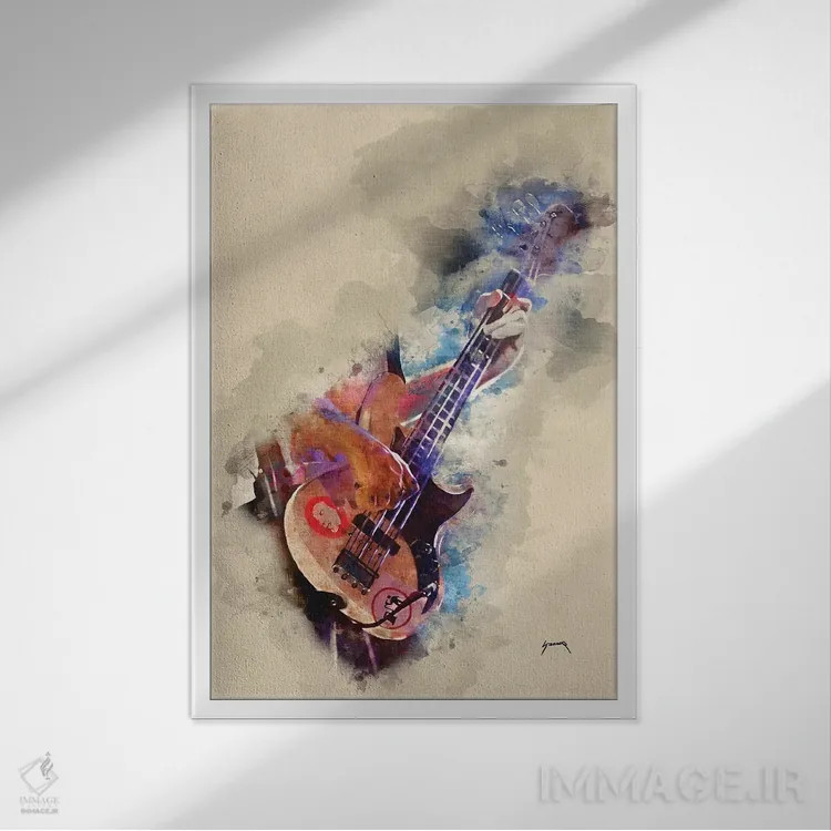 تابلو دکوراتیو باس فلی اثر پاپ کالت پوسترز - نمای قابدار سفید