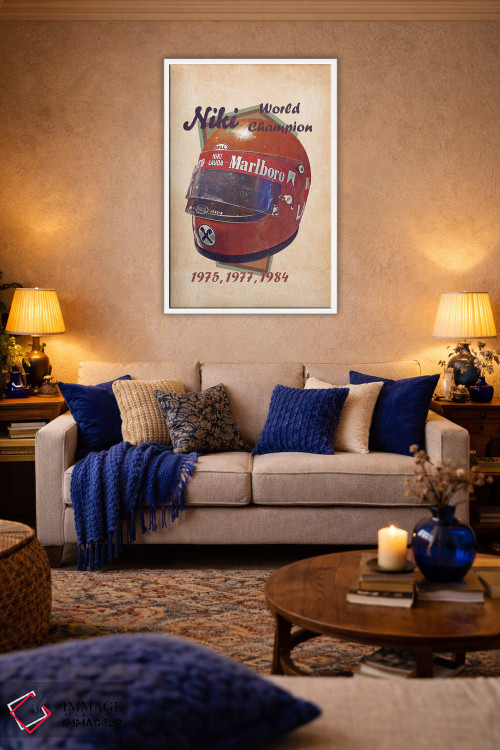 تابلو دکوراتیو کلاه ایمنی رتو نیکی لادا اثر پاپ کالت پوسترز - D2W