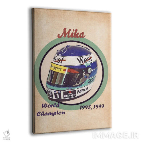 تابلو دکوراتیو کلاه ایمنی رتو میکا هاکینن اثر پاپ کالت پوسترز - نمای پرسپکتیو محصول